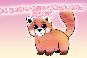 create your own cute cartoon stlye mascot or logo