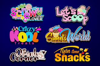 design candy, sweets, snacks, drinks and cookies logo