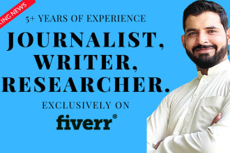 do any journalistic writing, editing, and research for you