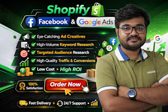 setup and optimize shopify facebook and google ads campaign