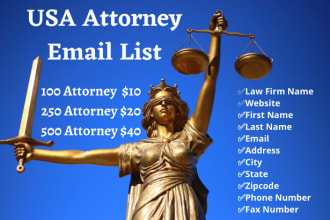 collect verified USA attorney and lawyers email lists