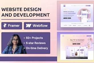 design and develop a framer or webflow website
