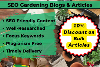 write top SEO articles and blogs on gardening and plants