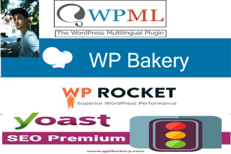 install wpml plugin,wp bakery,wp rocket,yoast SEO premium