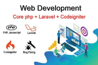 be your web developer in core php, laravel and codeigniter