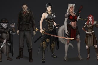create realistic fantasy character for concept art