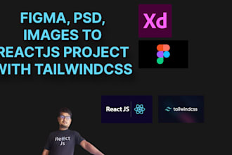 do reactjs, tailwindcss from figma, PSD, images