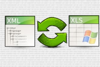convert json, CSV, XML, excel, html, txt, sql,  transform, parse, scrape files