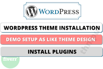 install wordpress, setup theme as like demo