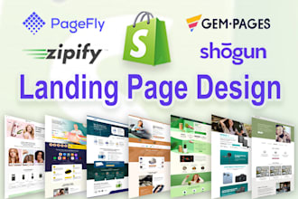 create shopify product landing page with pagefly or gempages