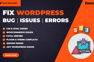 fix wordpress, woocommerce, errors, css issues, bugs and conflicts