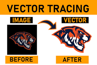 trace image to vector, redraw image cartoon character