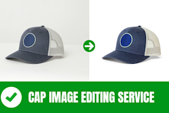 retouch on cap and hat images using photoshop