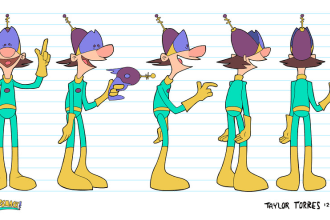 create a professional 2d digital character design
