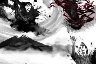 create sumie or japanese ink painting