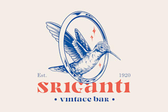 do amazing vintage and hand drawn logo for your business