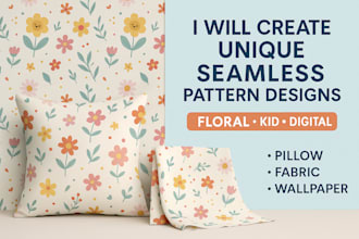 create unique seamless pattern designs for fabric or print