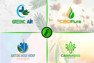 design attractive cannabis, weed, cbd oil logo