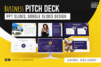 design professional business pitch deck for you