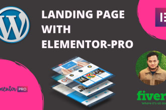 make wordpress a landing page using elementor pro