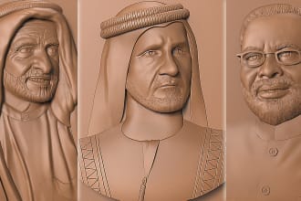 sculpt bas relief 3d and portrait high quality stl and obj files