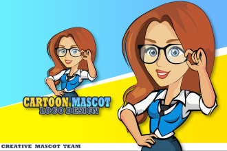 design cute a mascot  and cartoon character logo for you