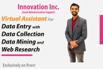 help you in data entry, typing, web research and admin work