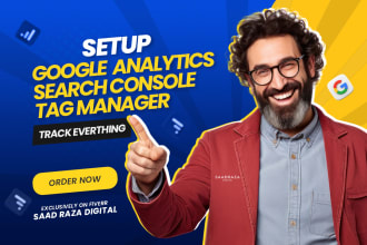 setup google analytics, search console and tag manager