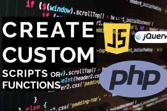 create a javascript, jquery or PHP script