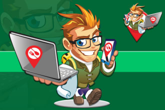 do cute mascot cartoon character logo design