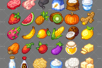 make pixel 16x16, 32x32 and 64x64 icons, emotes, avatars