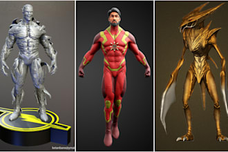 3d character modeling for 3d print toys and miniatures