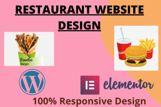 design online order restaurant wordpress website and online store landing page