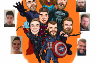 draw caricature of you as superhero