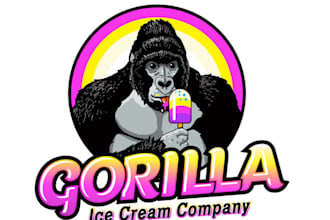 do elegant gorilla ice cream logo design