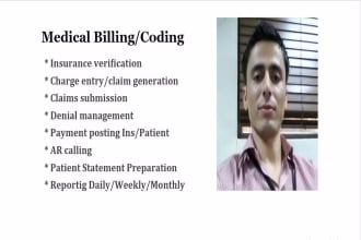 expert in medical billing, charge entry, payment posting, completed rcm