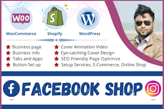 create facebook shop page, instagram shop setup, and add products