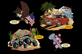 custom vintage retro with hand drawing illustration for adventure