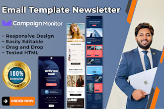 build editable campaign monitor email template or newsletter