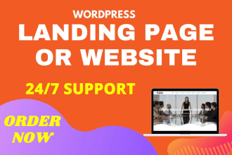 build wordpress website landing page and wordpress customization with elementor