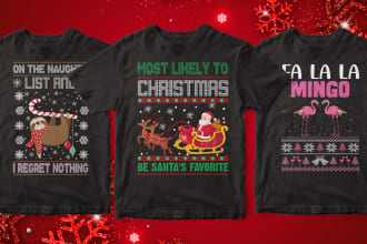 do christmas and ugly christmas tshirts in 3 hours
