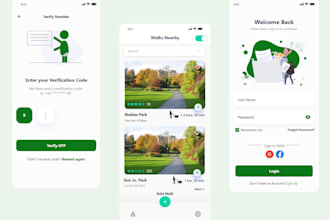 design modern mobile app UI UX in figma for ios and android