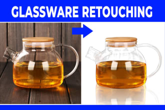 retouch glass, plexiglass, acrylic  products in photoshop