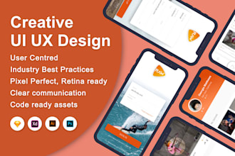 design stunning UI UX design for mobile ios, android