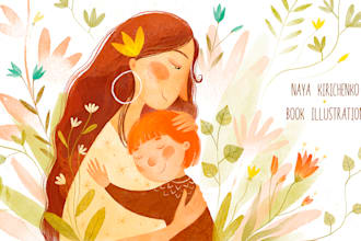 create unique children book illustrations for you