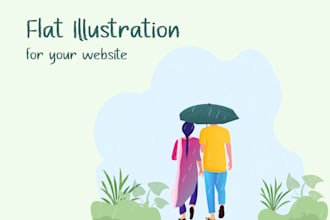 draw anything into a modern flat illustration for website
