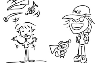draw a line art caricature