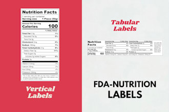 customize an fda compliant nutrition facts label