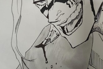sketches of your character with copic black marker