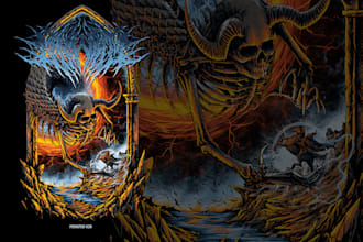 make dark art, horror or skull illustration tshirt design
